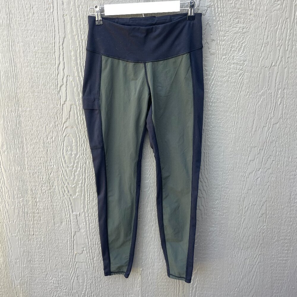 Kuhl Women's Size M Leggings 6322 Softshell Panels Key Pocket Hiking Black/Olive
